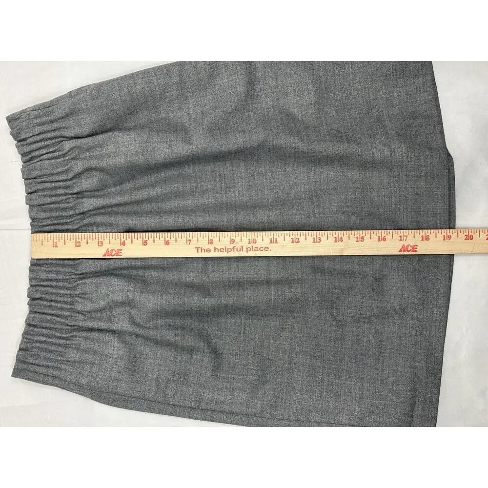 J. Crew Wool Blend Gray High Elastic Waist Mini Skirt Size 0 Preppy Academia